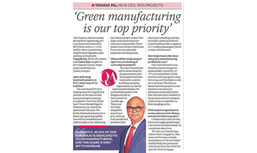 Green Manufacturing is our top priority