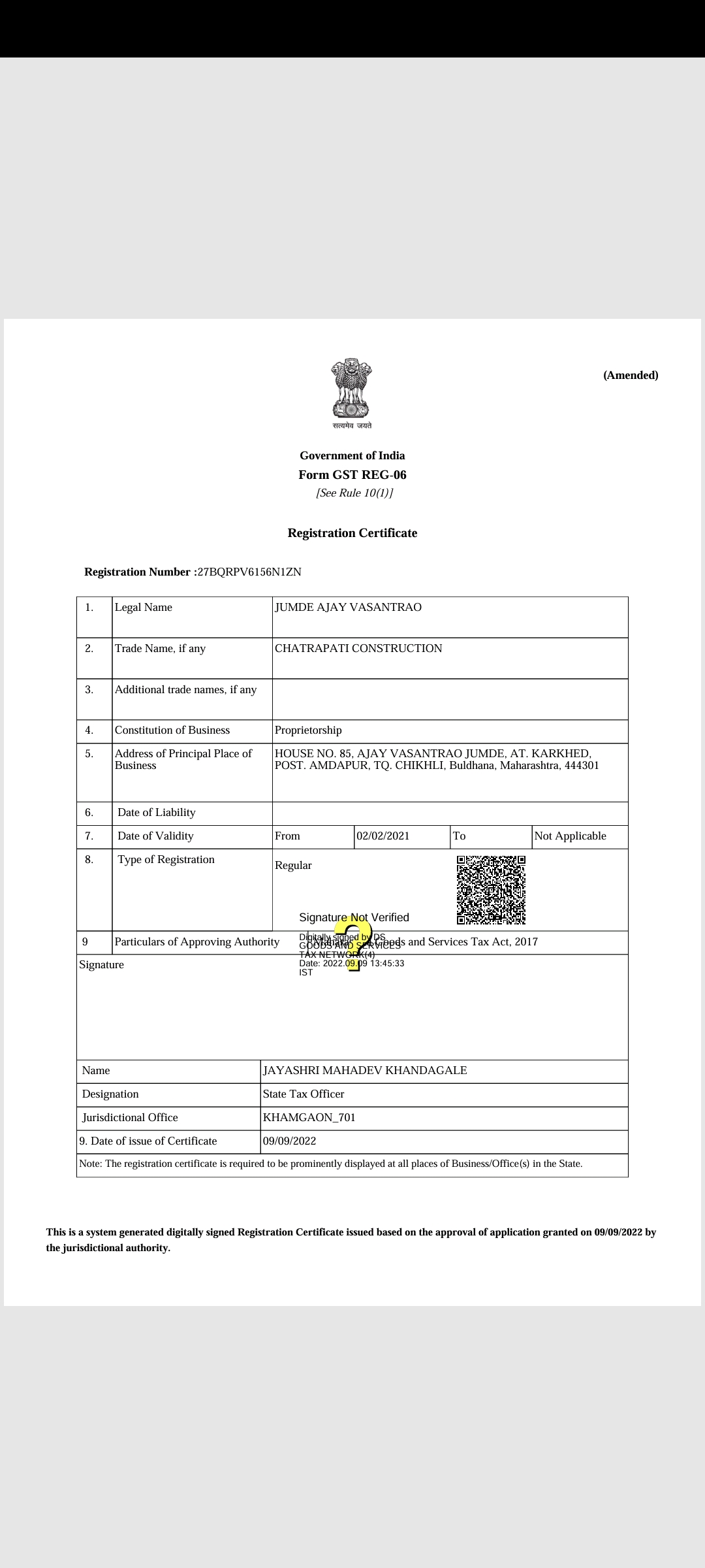 My company registration 