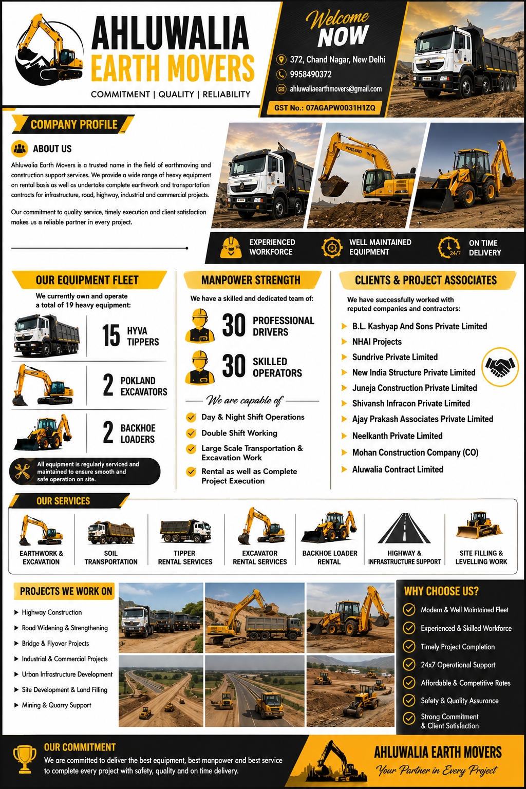 Rental of hywa,jcb backoe loarddr and excavator
