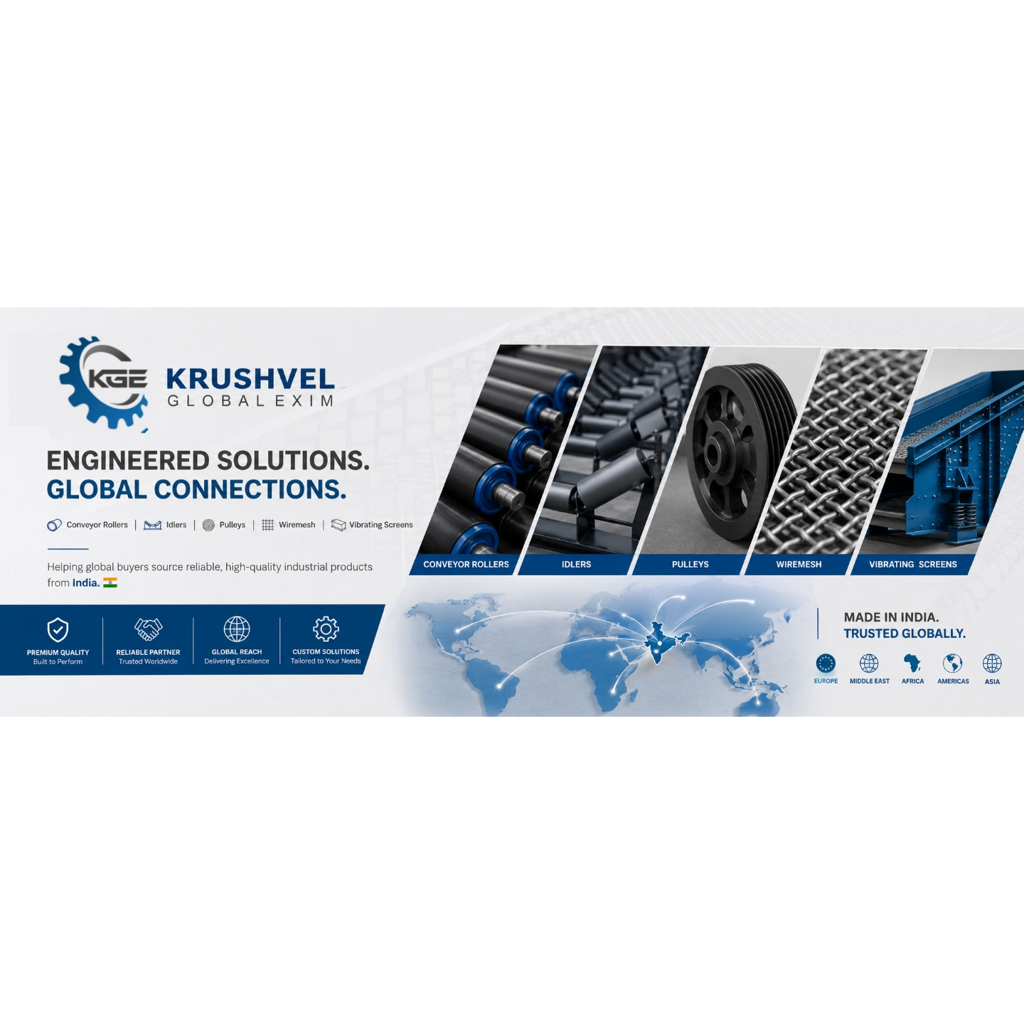 Company Name: Krushvel Global Exim Business Type: Manufacturer, Supplier & Exporter Industry: Material Handling, Mining, Quarrying, Cement & Industrial Equipment
