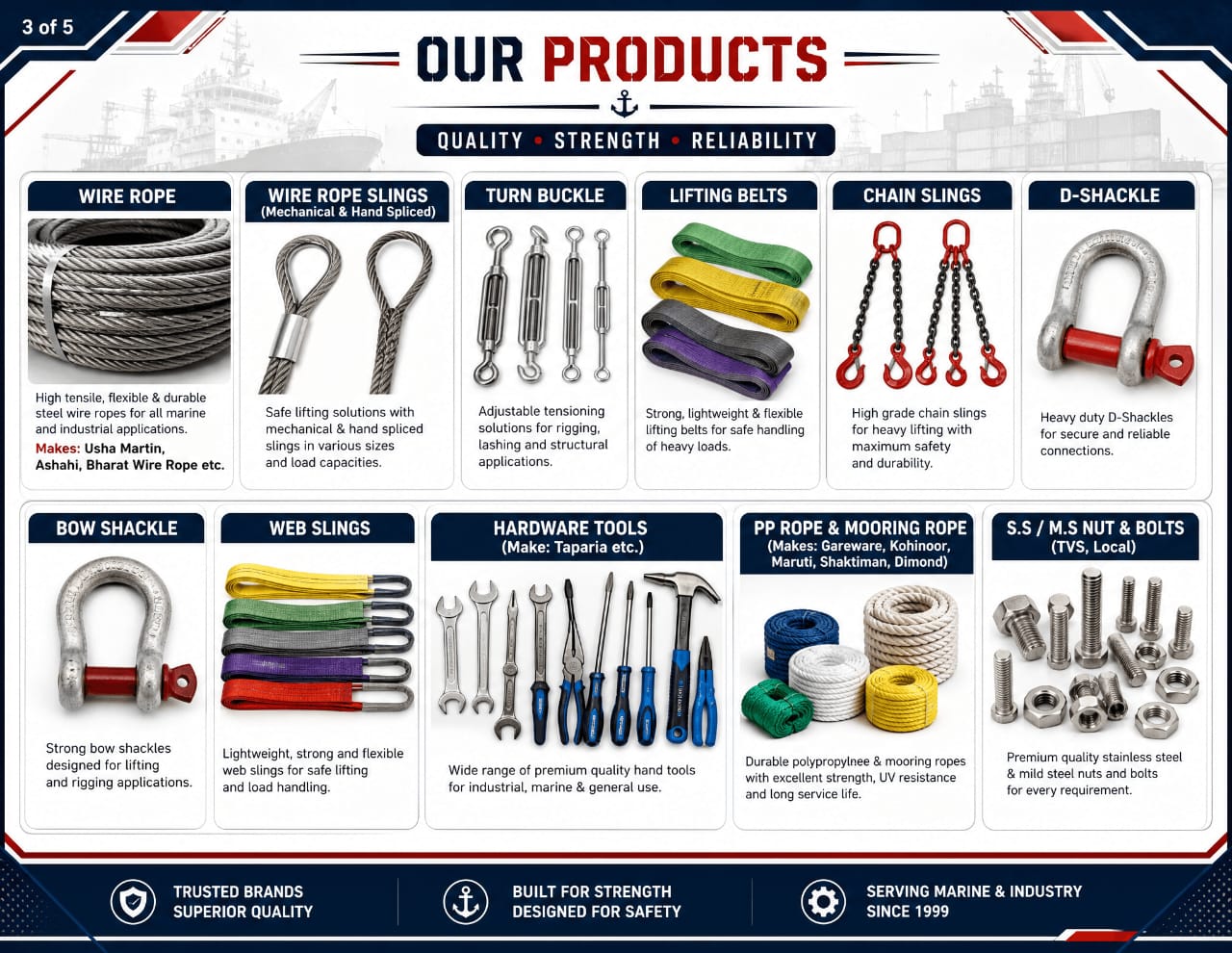 WE DEALS IN VARIOUS TYPE OF PRODUCT AS PER REQUIREMENT OF BUYER.